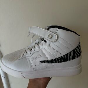 Fila White and Black High-Top Sneakers
